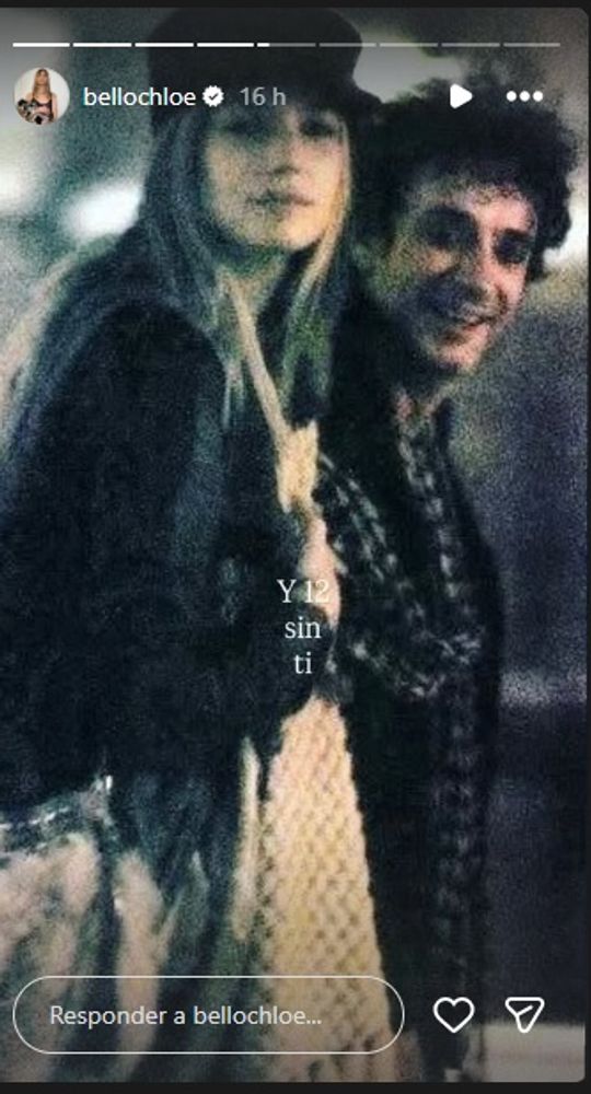 Chloe Bello y Gustavo Cerati. La imagen que compartió la modelo en el 12° aniversario del fallecimiento.