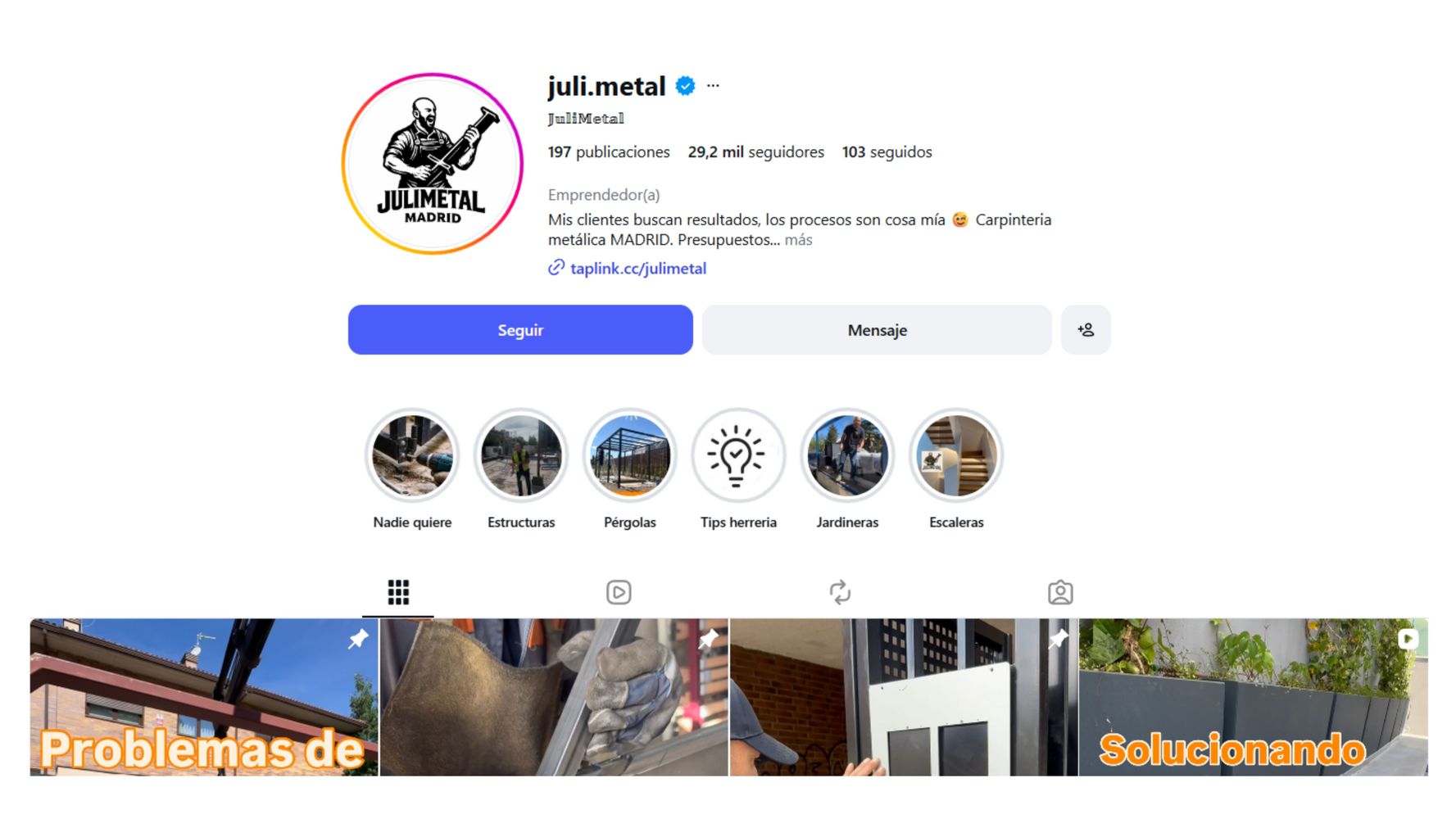 La cuenta de juli.metal.