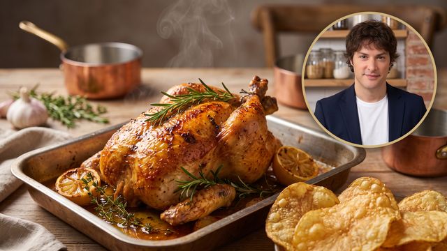 Jordi Cruz, chef: “Para que el pollo al horno quede crujiente pero jugoso hay que usar 5 gr de sal, 50 ml de aceite, 150 ml de agua”