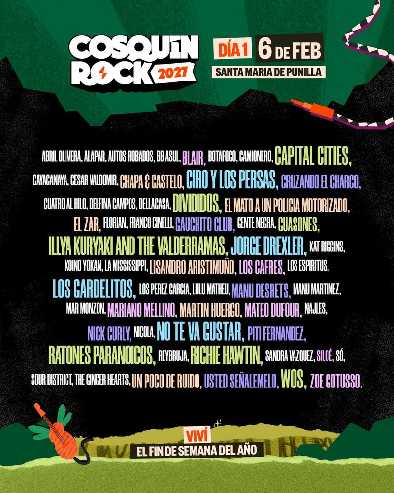 Cosquín Rock 2027 confirmó su grilla por día: quiénes tocan el 6 y 7 de febrero y precios de entradas