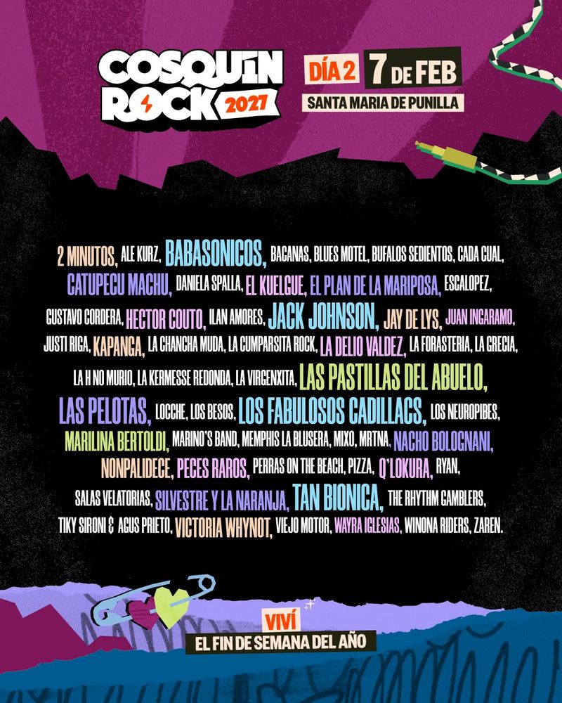 Cosquín Rock 2027 confirmó su grilla por día: quiénes tocan el 6 y 7 de febrero y precios de entradas
