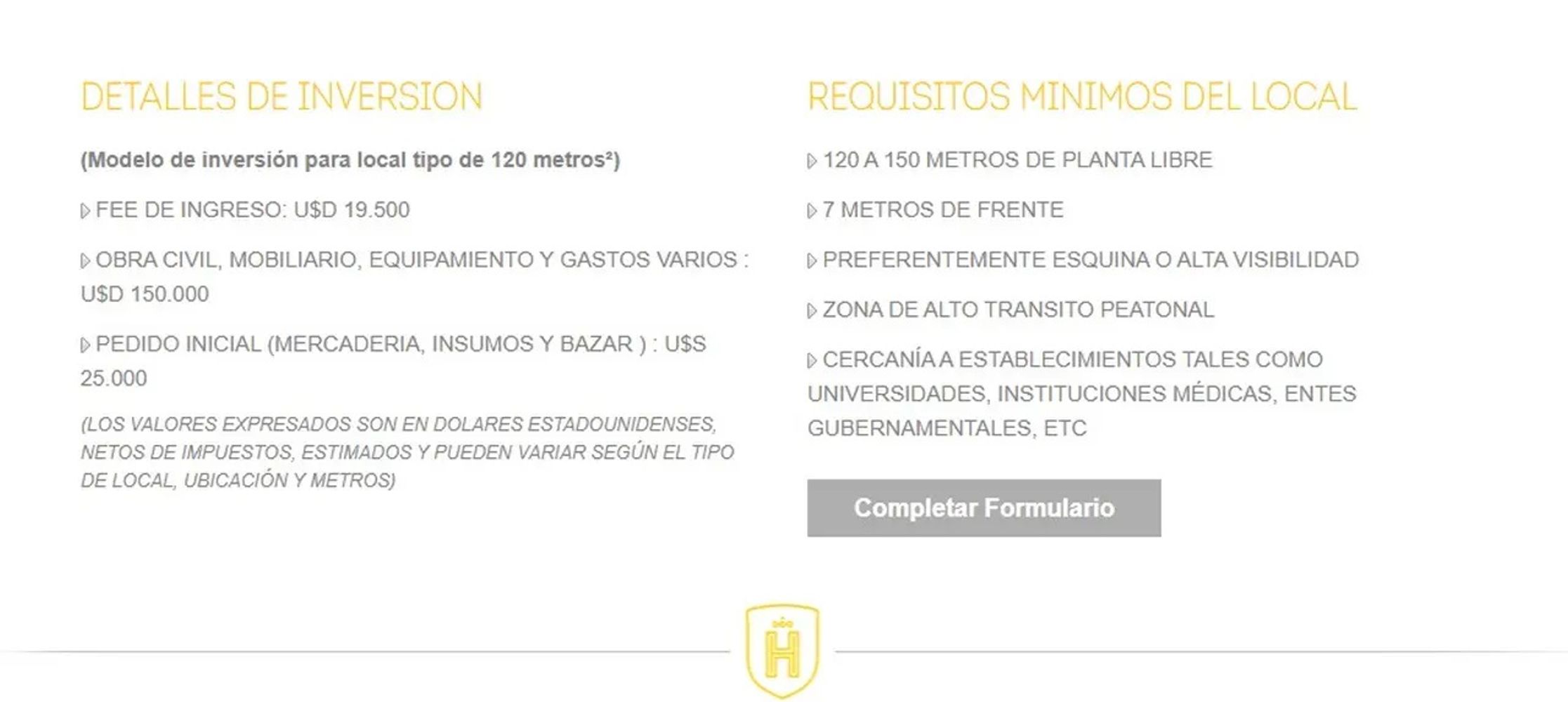 Havanna lista estos costos para abrir una franquicia.