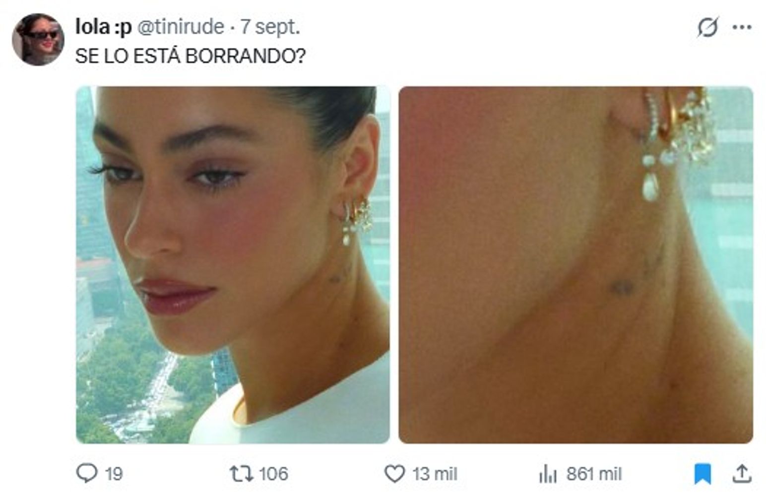 ¿Se borró el tatuaje dedicado a su papá?: el llamativo cambio de imagen de Tini Stoessel en medio de la pelea familiar