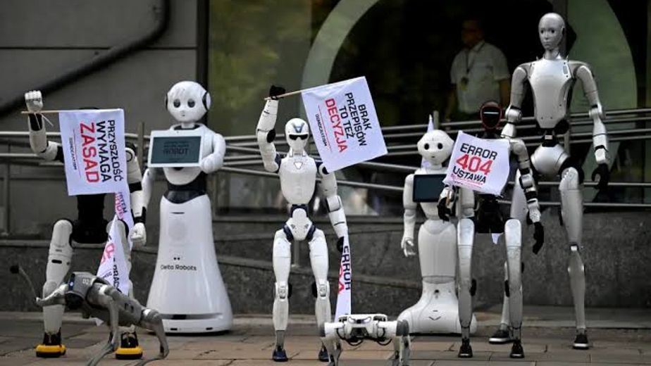 Increíble pero real: un grupo de robots protagonizó una manifestación contra la inteligencia artificial