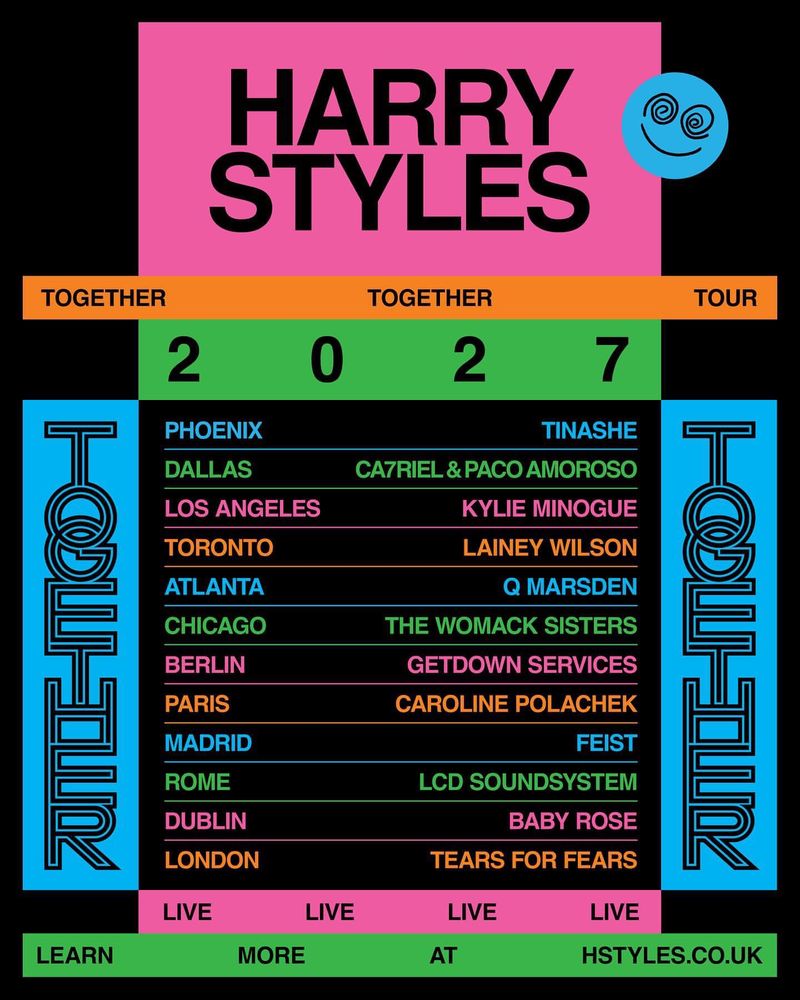 Harry Styles anunció su gira mundial 2027 y eligió a Ca7riel y Paco Amoroso como teloneros