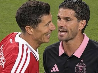 El fuerte cruce entre Rodrigo De Paul y Robert Lewandowski que llamó la atención en la liga estadounidense: ¿Quién sos?