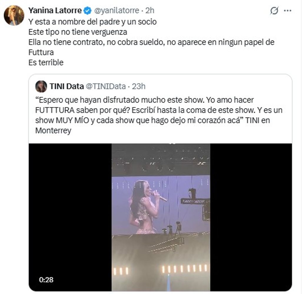 "No cobra sueldo": los explosivos datos de Yanina Latorre sobre Tini
