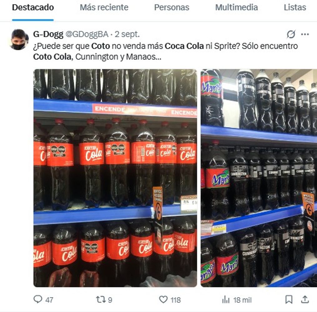 Por qué la cadena de supermercados Coto se niega a vender productos de Coca-Cola