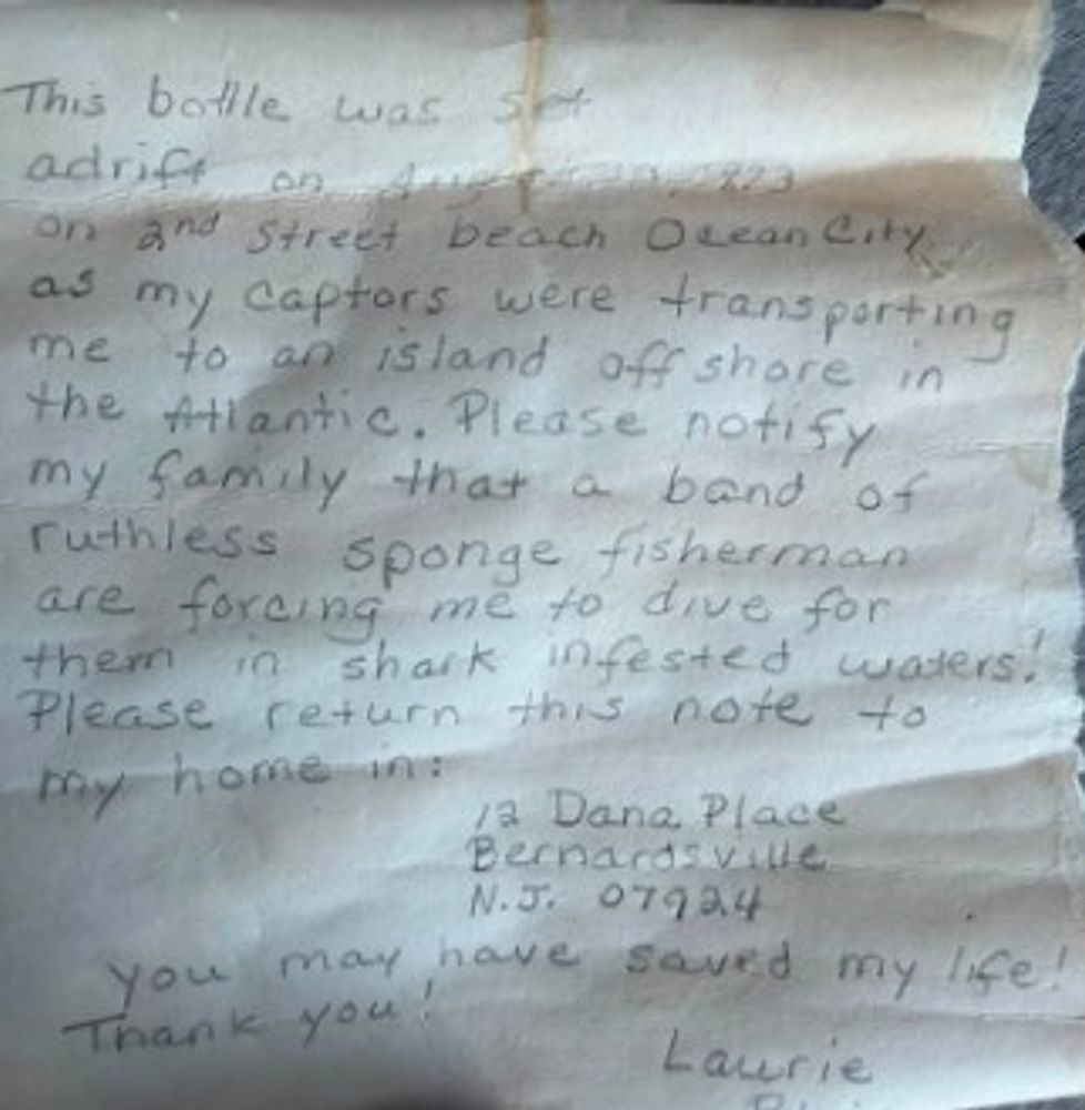 La increíble historia de la botella y la carta de 1973.