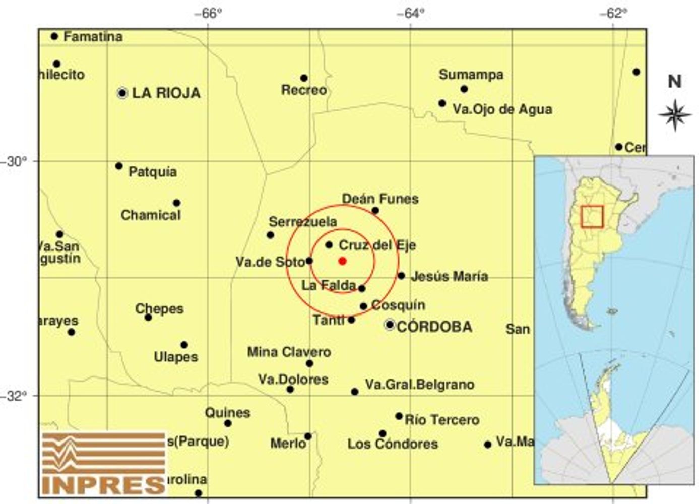 Los detalles del sismo en Córdoba.