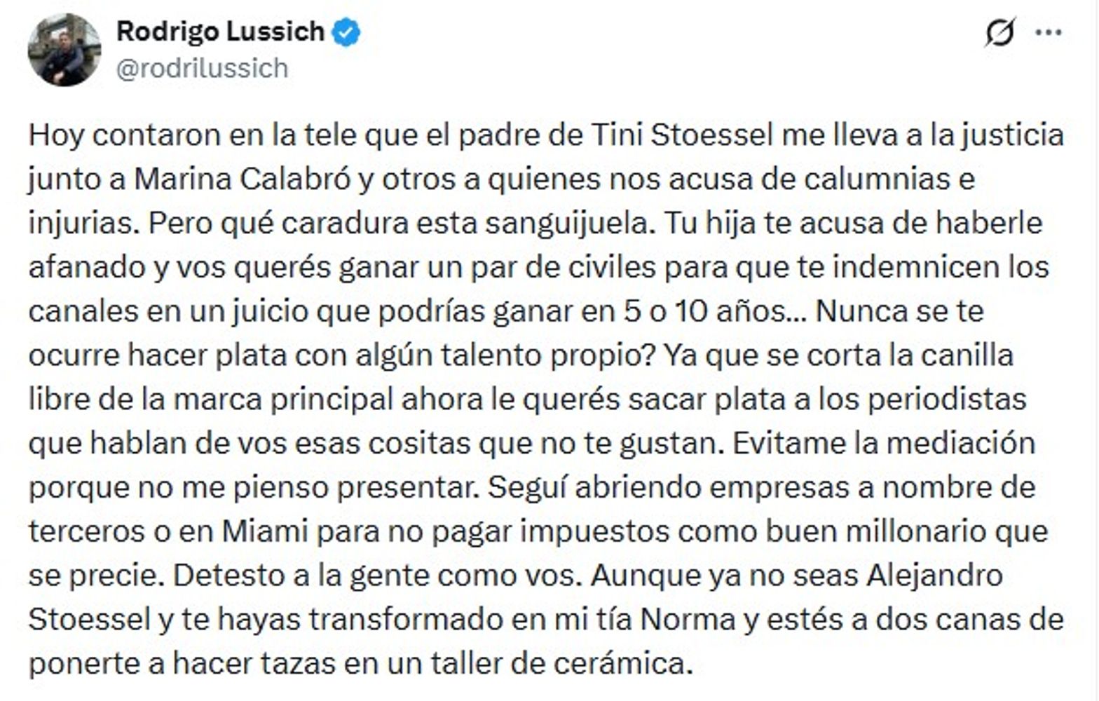 Rodrigo Lussich contra Alejandro Stoessel.