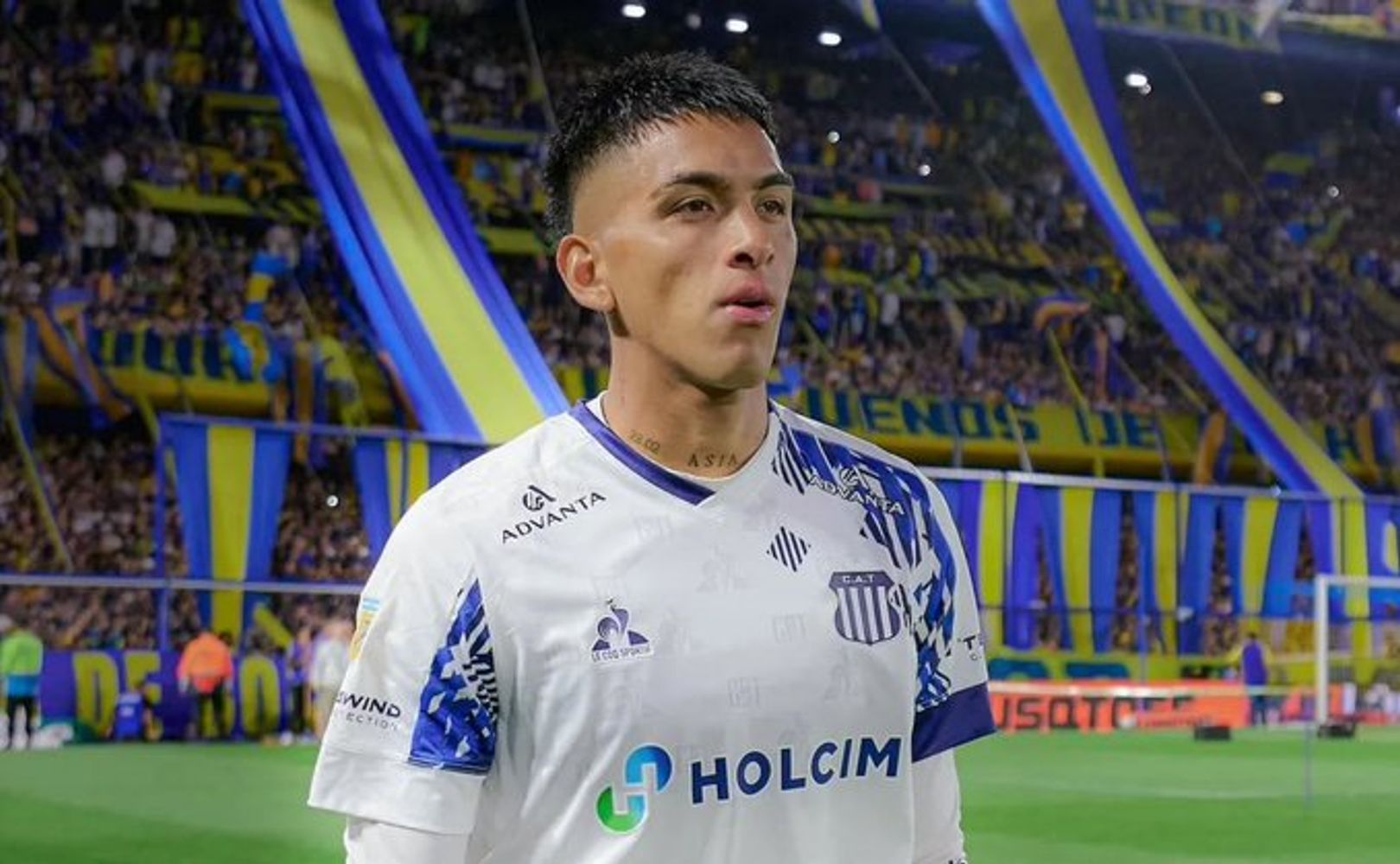 El volante Matías Galarza, en la visita de Talleres a La Bombonera. ¿Pasa a Boca?
