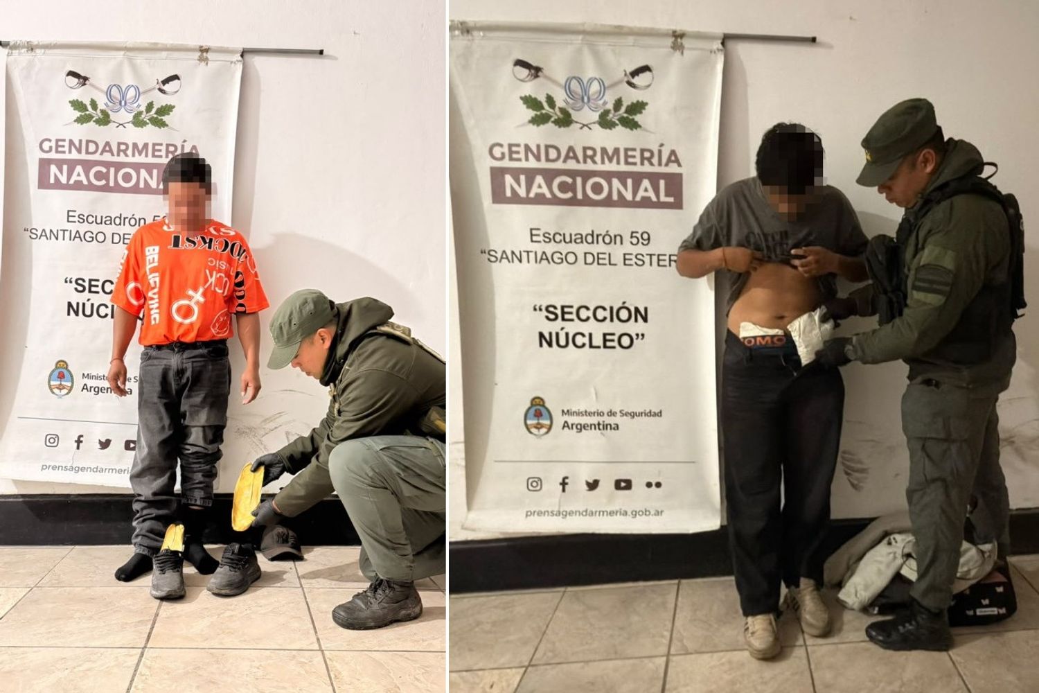 Esa vez no funcionó el ardid de disimular el estupefaciente en el calzado y las prendas de vestir. Los gendarmes apostados en Santiago del Estero frustraron la maniobra de tráfico de droga.