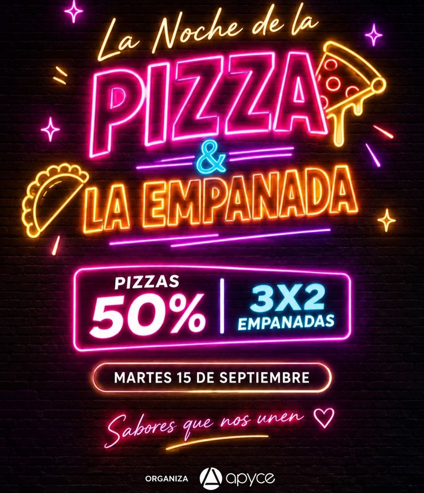 Llega la Noche de la Pizza y la Empanada 2026: descuentos del 50%, 3x2 y todas las pizzerías adheridas