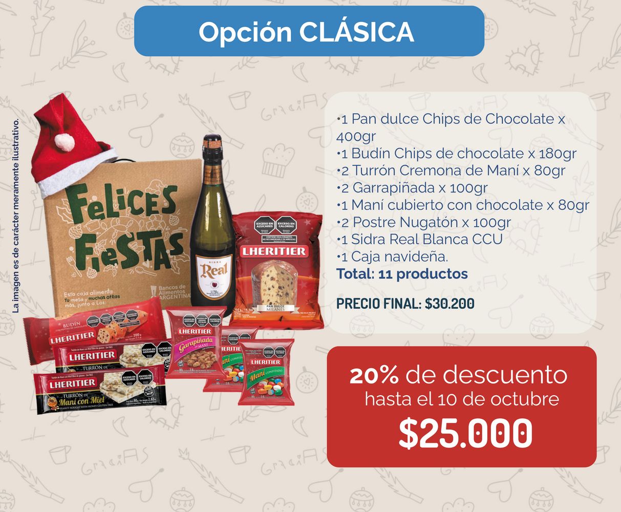 Navidad Compartida 2026: cada caja navideña ayudará a generar 50 platos de comida.