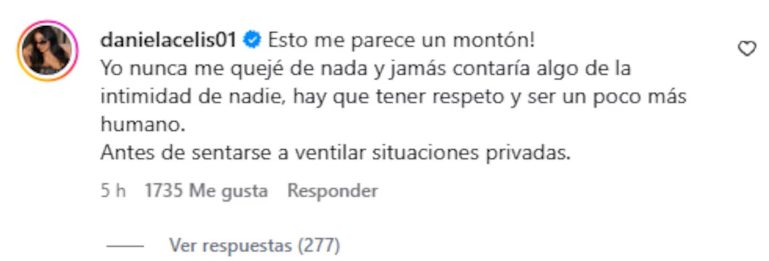 Daniela Celis salió al cruce de Nick Sícaro tras sus declaraciones