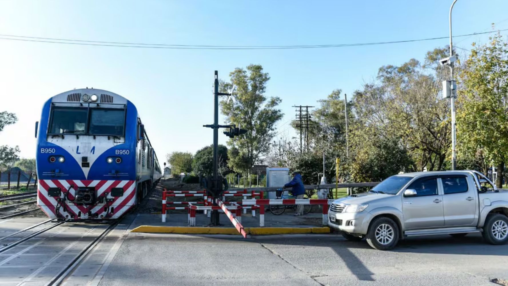 Cruce de vías del tren.