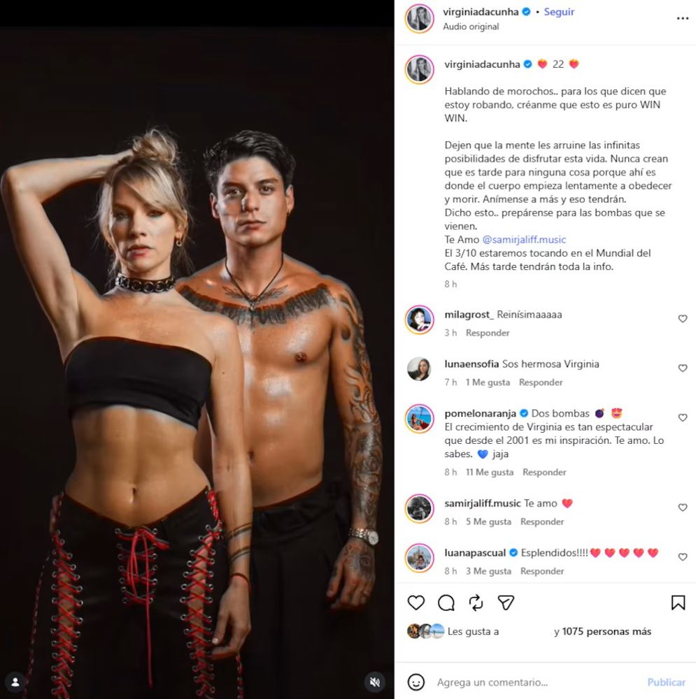 La foto de Virginia Da Cunha con su novio 19 años menor 