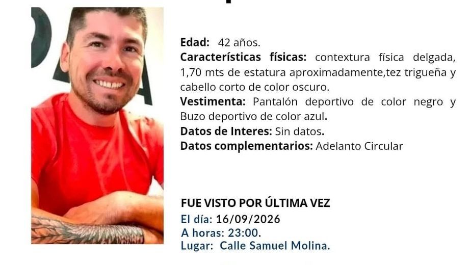 Los datos difundidos por la Policía de Catamarca para dar con Eduardo Exequiel Navarro.