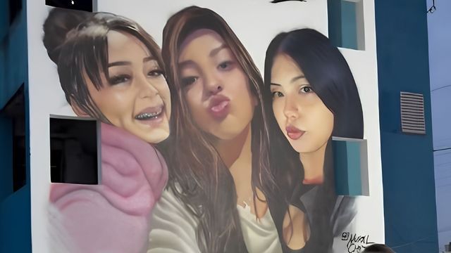 El mural en honor a las víctimas del triple femicidio