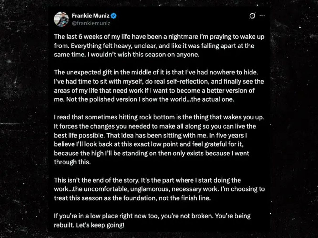 El preocupante mensaje de Frankie Muniz.