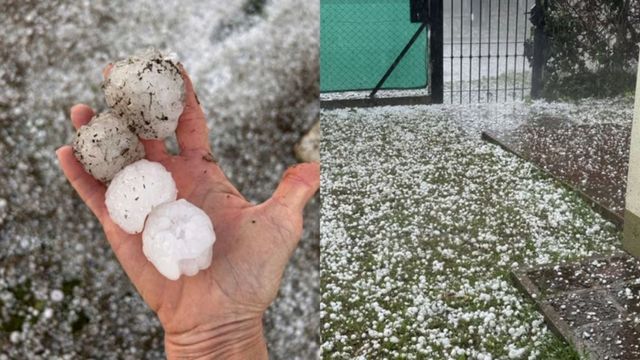 Intenso granizo en Córdoba.