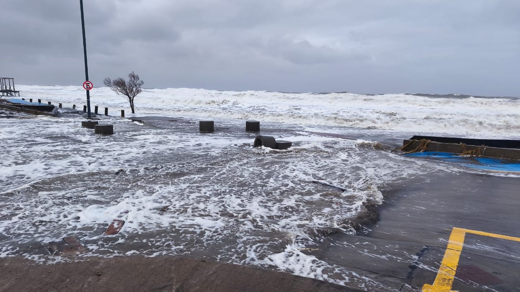 Sudestada en Monte Hermoso. 