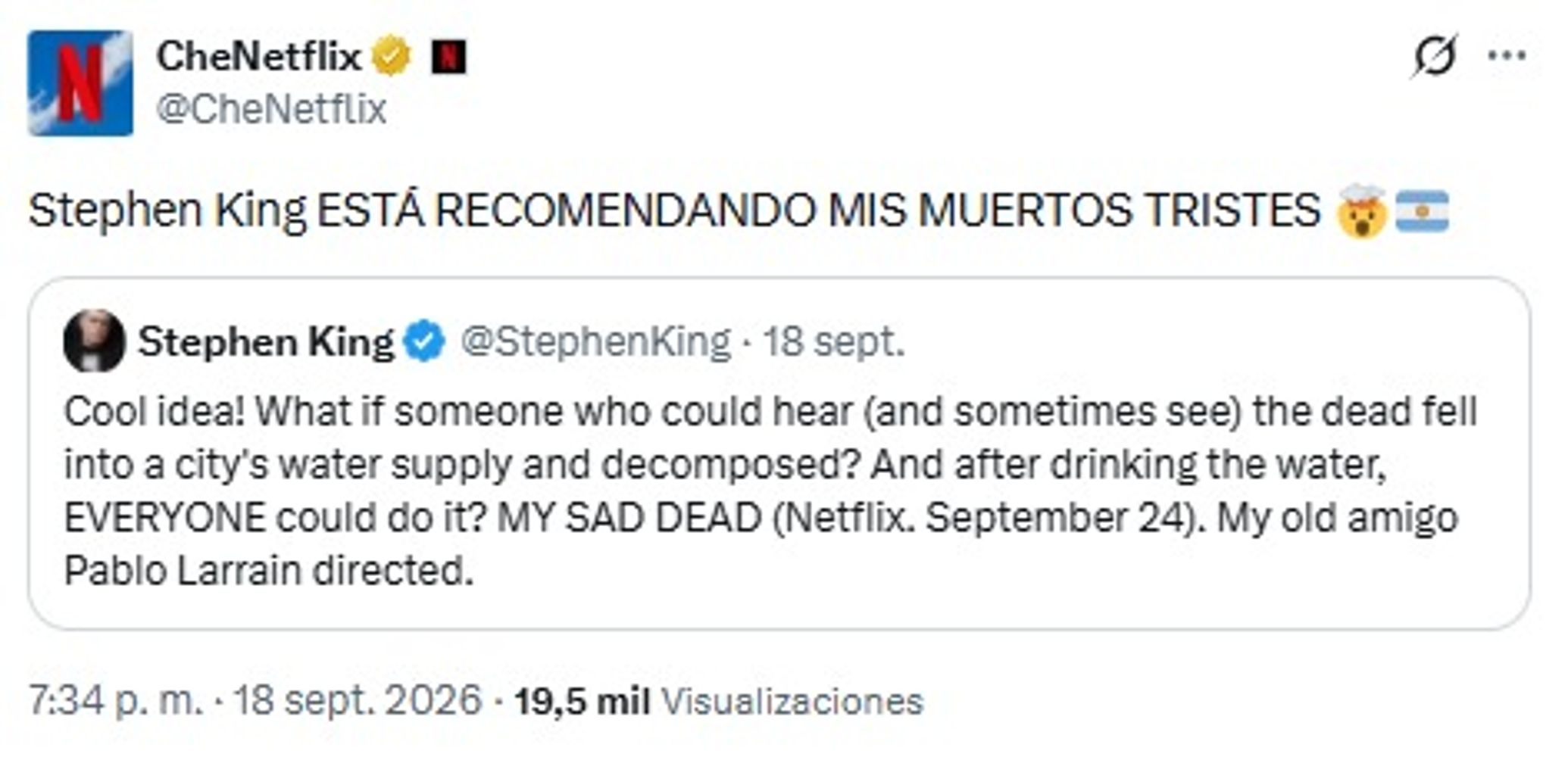 Stephen King sorprendió al recomendar públicamente la nueva producción argentina basada en los relatos de Mariana Enriquez.