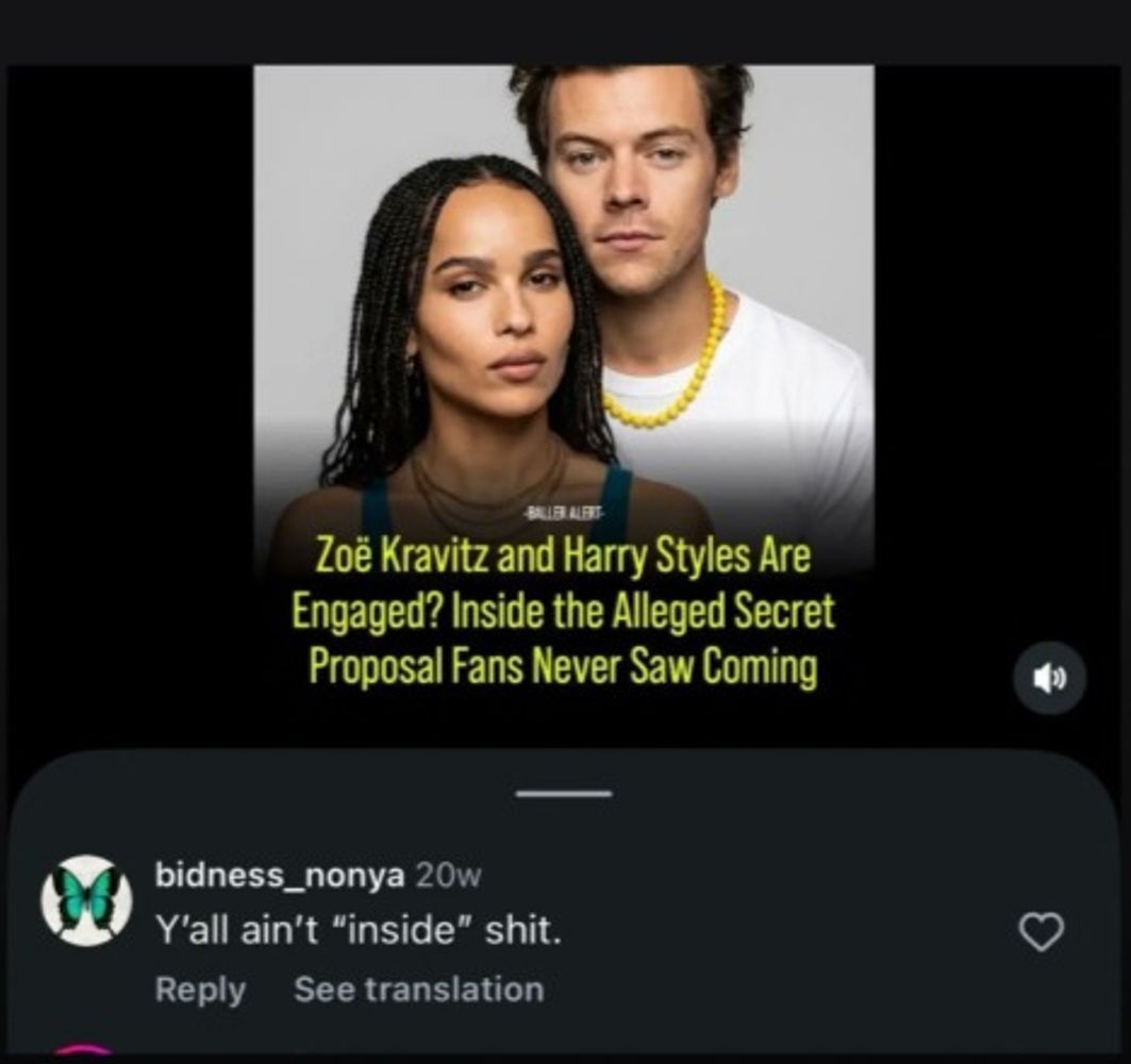 Comentarios negativos a Zoë Kravitz y Harry Styles.