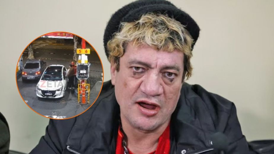 VIDEO: así fue el choque de Pity Álvarez contra un auto en una estación de servicio y su llamativa reacción