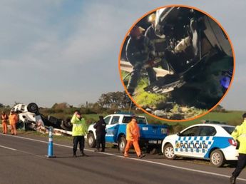 Volcó un camión en la RN 14 y su conductor quedó atrapado en la cabina