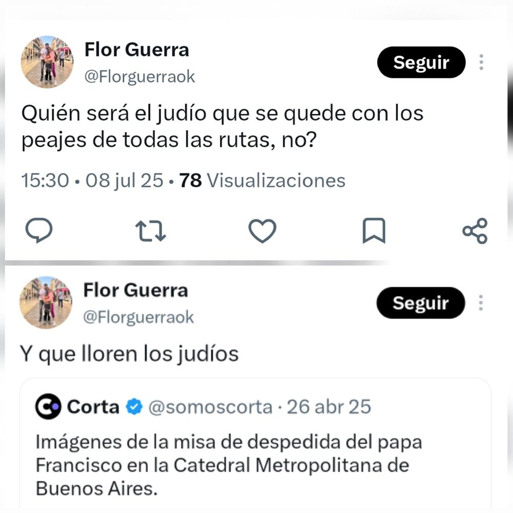 Los mensajes previos de Florencia Guerra Sodero.