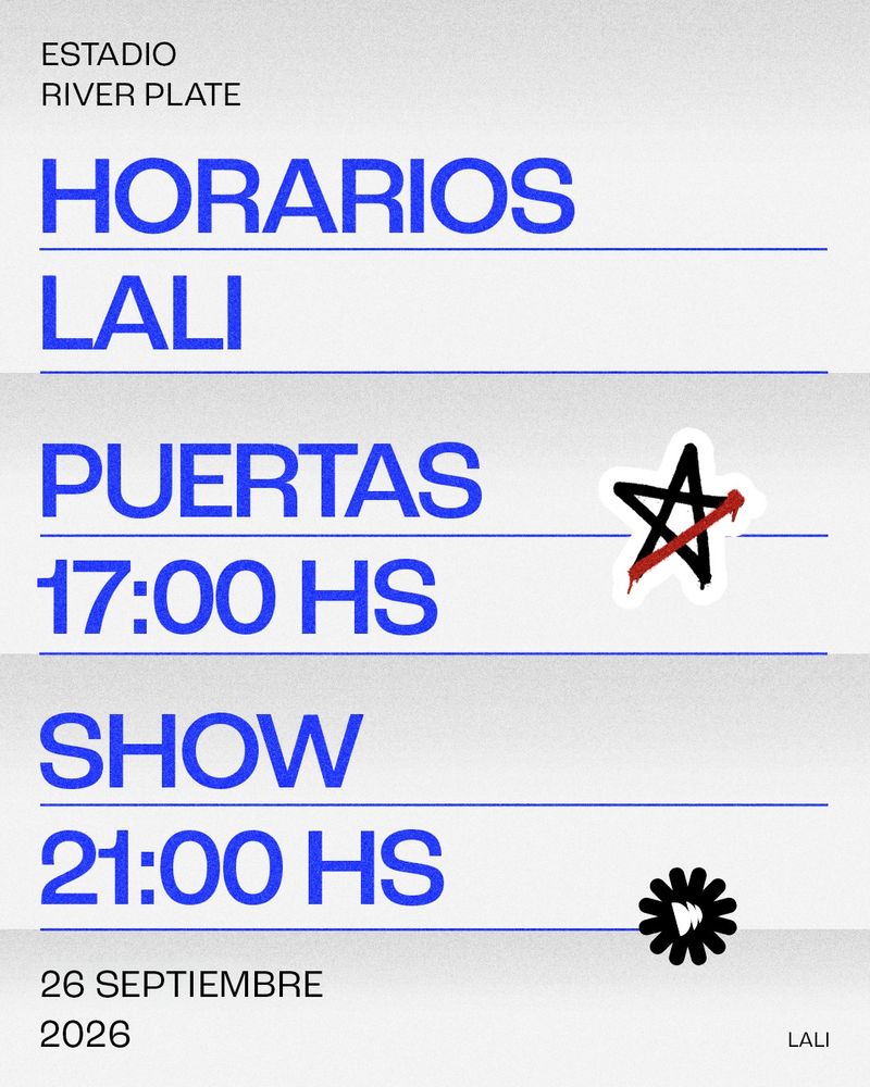Lali en River 2026: horarios, accesos, cómo llegar, setlist y objetos no permitidos