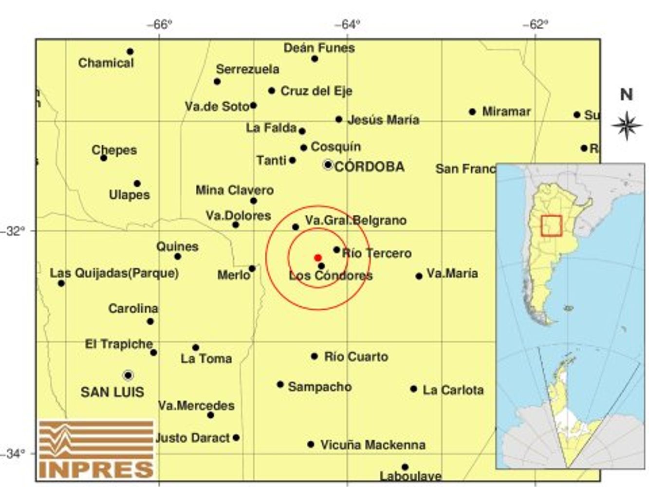 Los detalles del sismo en Córdoba.