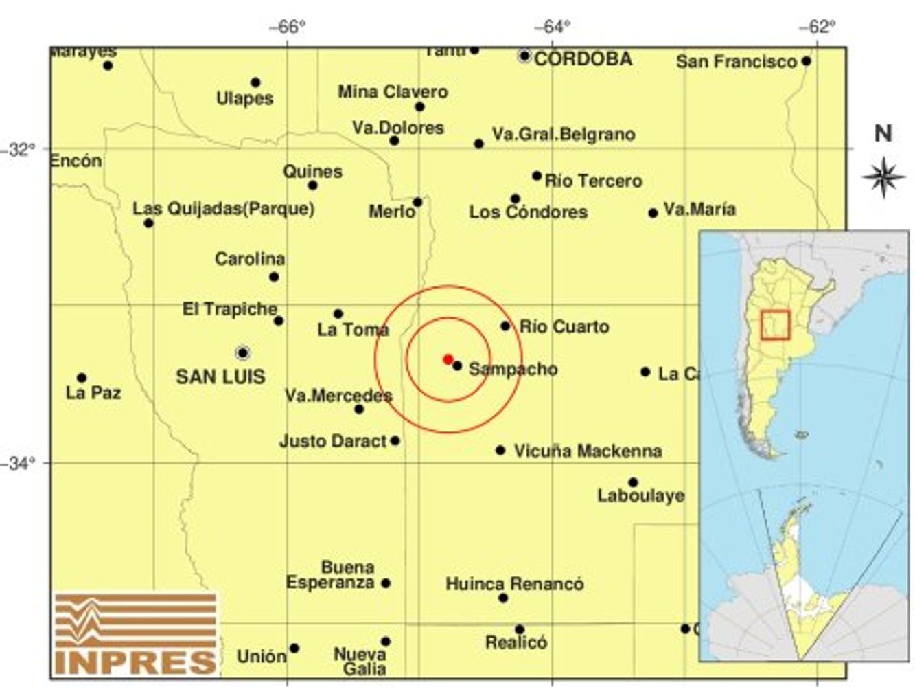 Epicentro del temblor de este sábado 26 de septiembre.