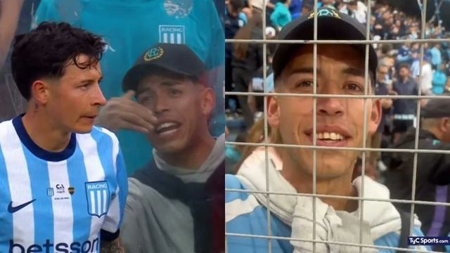 El hincha de Racing y su indicación para Gastón Lodico en el 1 a 0 ante Boca, olímpico.
