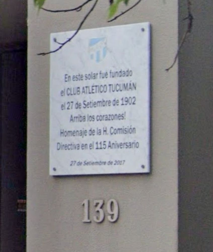 El solar donde se fundó, en 1902, el Club Atlético Tucumán, en calle Virgen de la Merced (Ex Rivadavia).