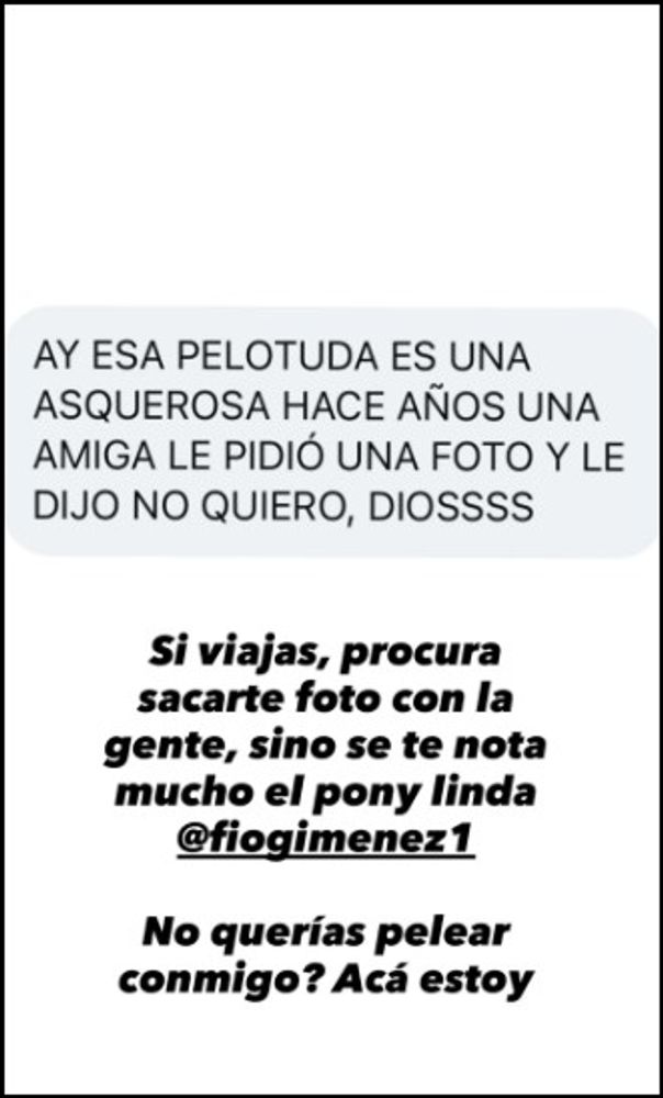Las publicaciones de Melody tras los dichos de Fio.