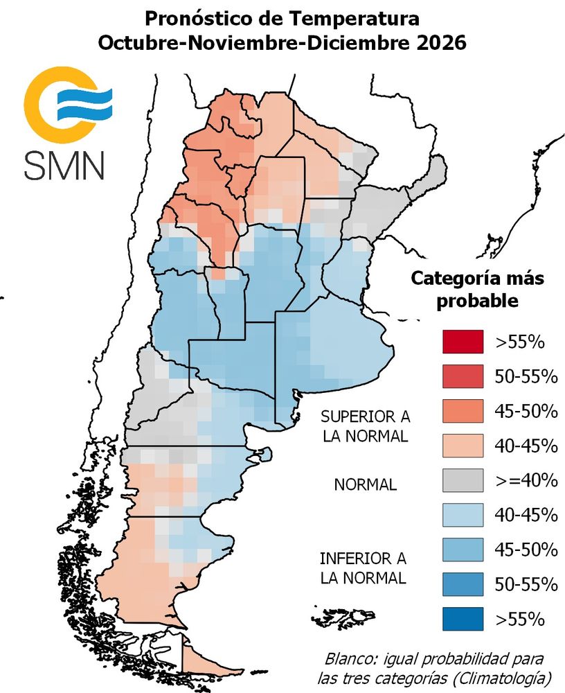 Clima en Córdoba para octubre, noviembre y diciembre.