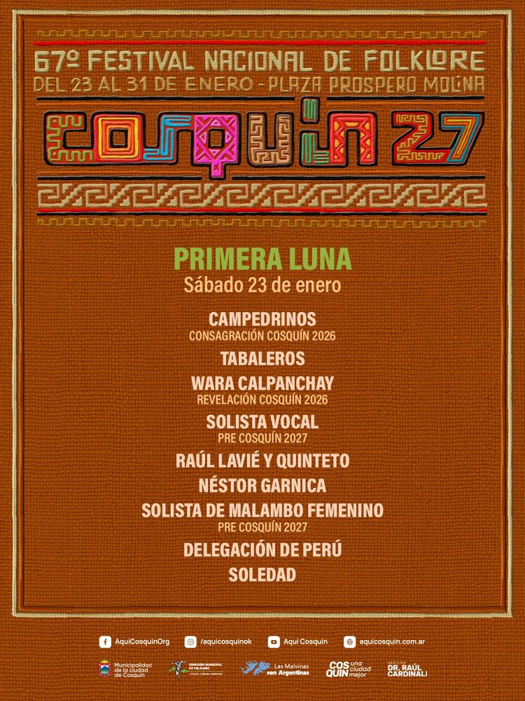 El Festival Nacional de Folklore de Cosquín celebra su 67ª edición.