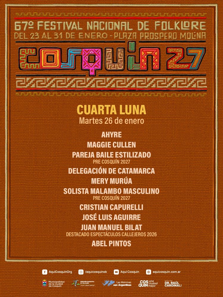 El Festival Nacional de Folklore de Cosquín celebra su 67ª edición.