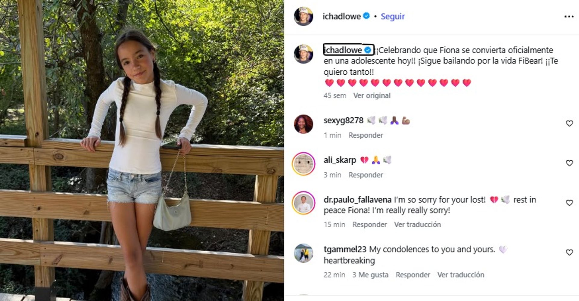 El último mensaje que le dedicó el actor a su hija antes de su fallecimiento.