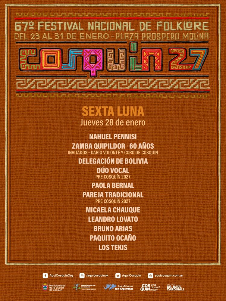 El Festival Nacional de Folklore de Cosquín celebra su 67ª edición.