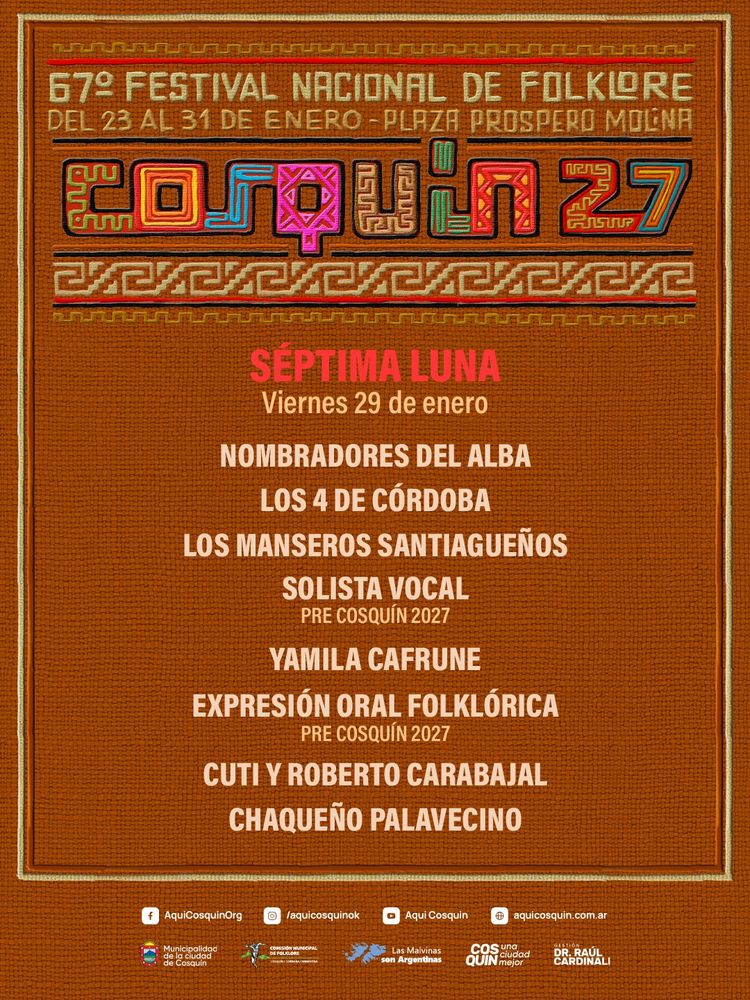 El Festival Nacional de Folklore de Cosquín celebra su 67ª edición.
