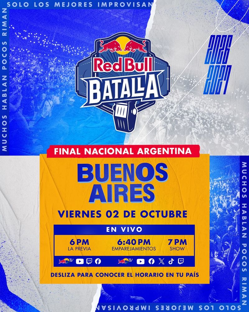 Red Bull Batalla Argentina 2026: horarios de transmisión, los 16 clasificados y cómo ver la Final Nacional en vivo hoy