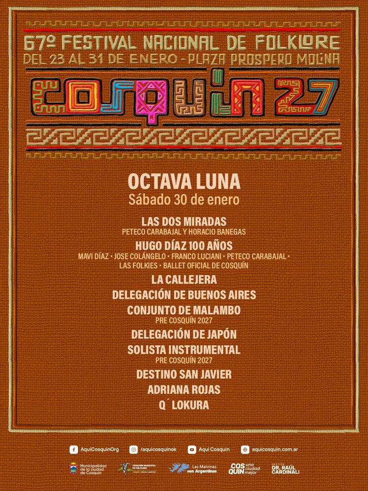 El Festival Nacional de Folklore de Cosquín celebra su 67ª edición.