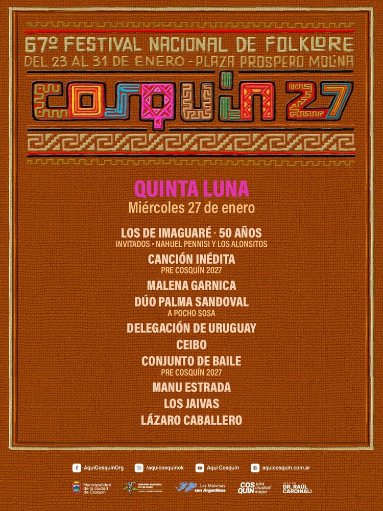 El Festival Nacional de Folklore de Cosquín celebra su 67ª edición.