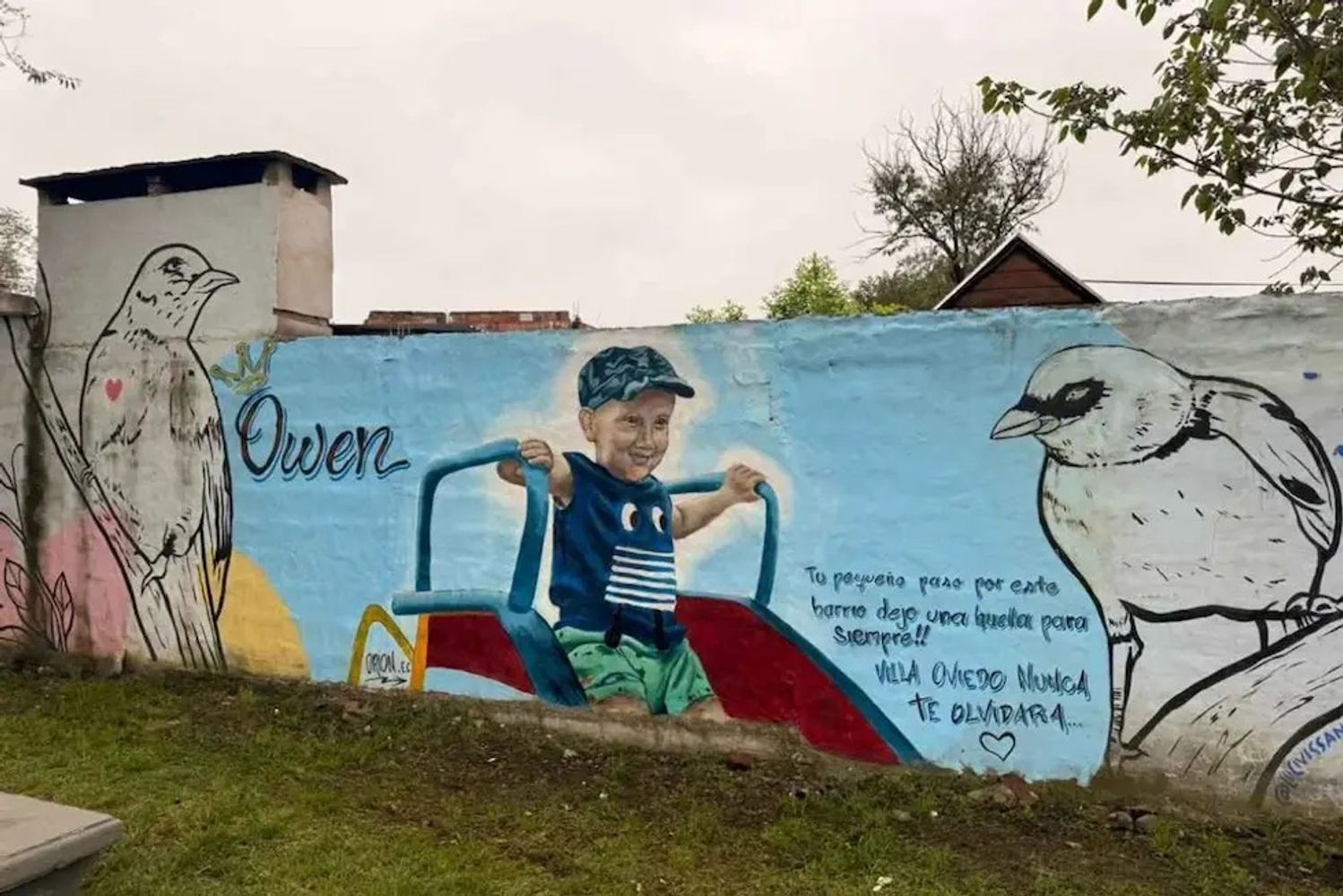 El mural en homenaje a Owen.
