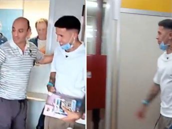 Enzo Fernández visitó el Hospital Garrahan y compartió un tierno momento con los niños