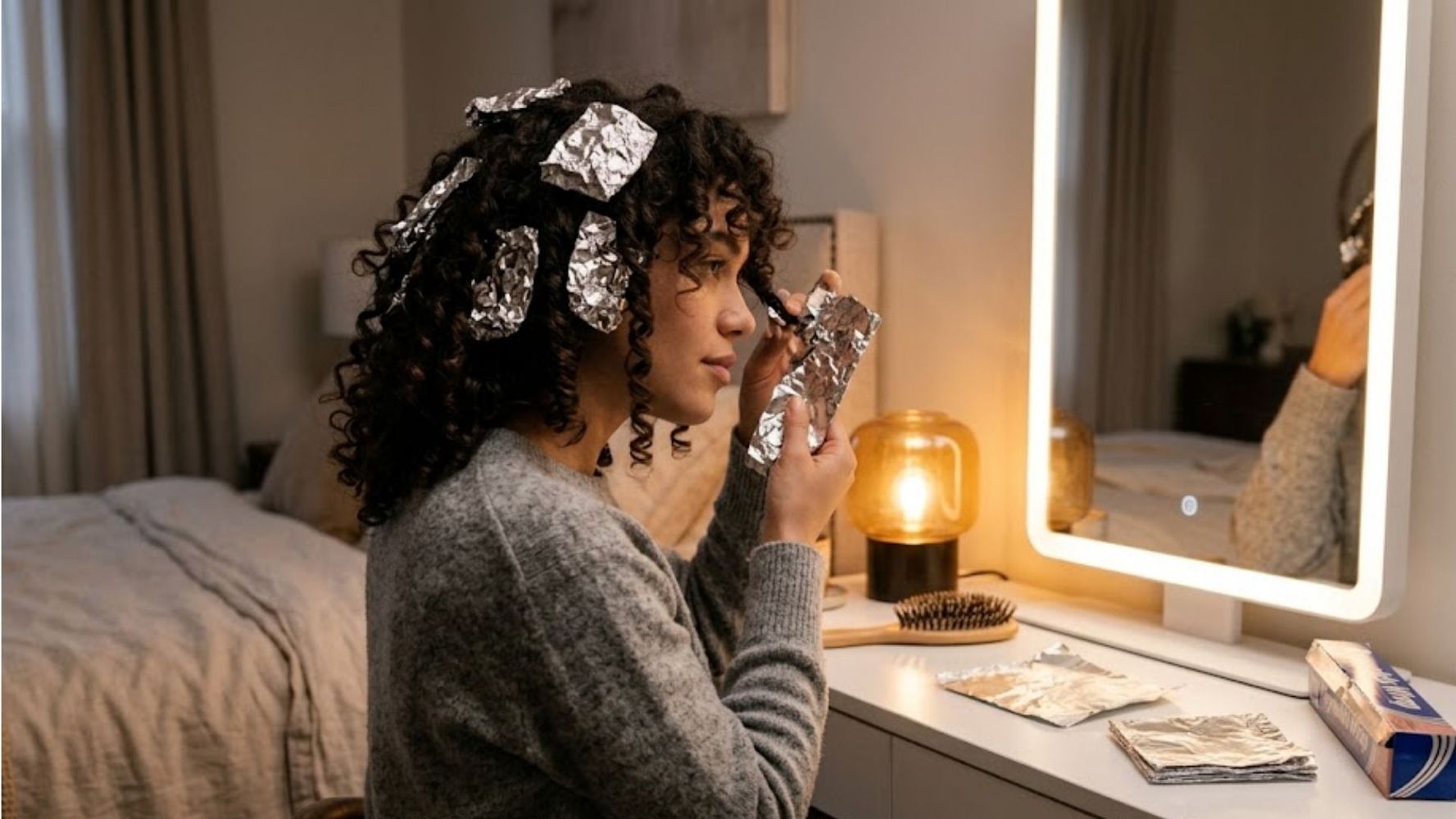 La clave del papel aluminio en el pelo.